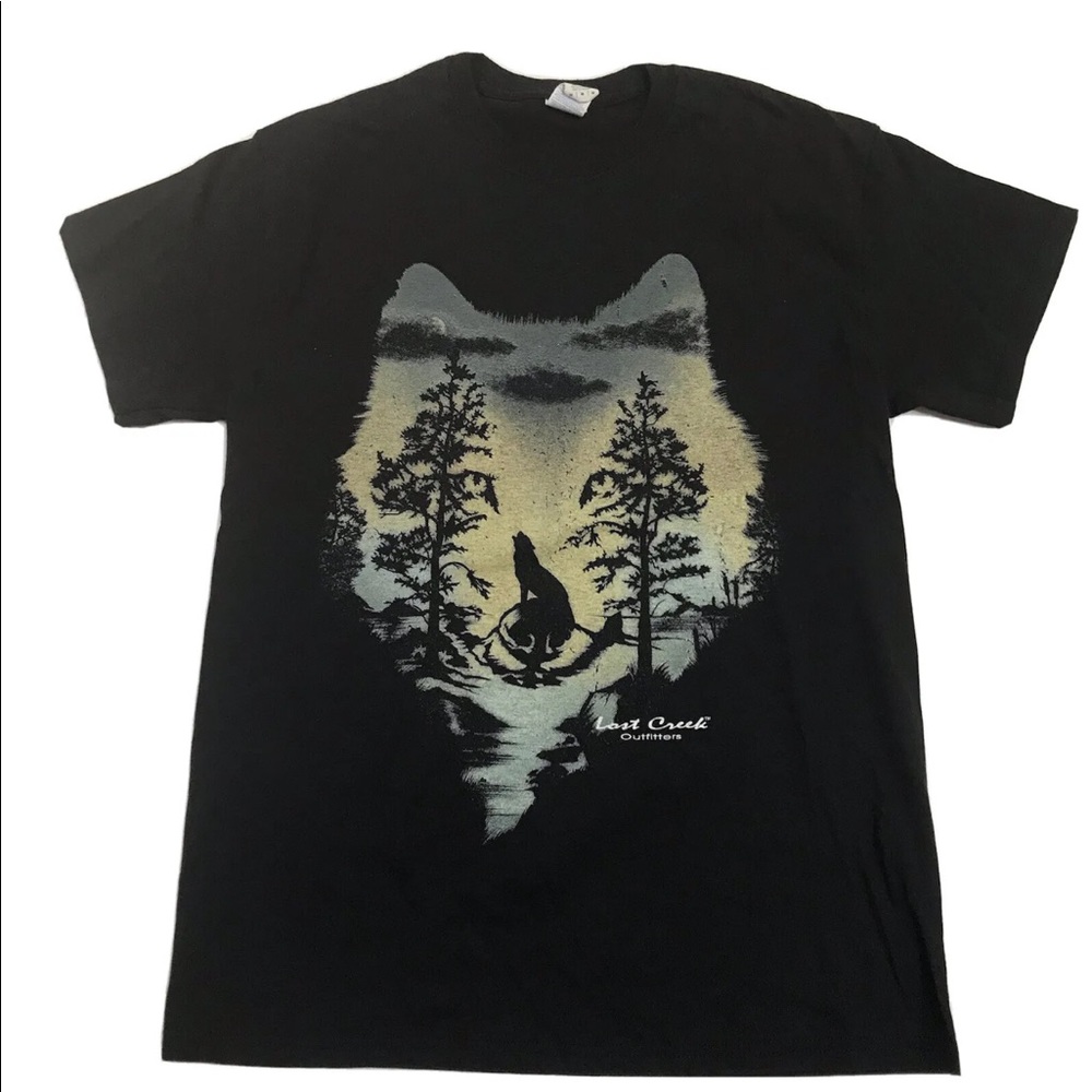 Vintage Y2K Lost Creek Outfitters Graphic Wolf T-Shirt
Medium Black Forest - Picture 2 of 6